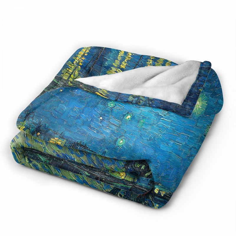 Van Gogh Starry Night Over The Rhone1238283 Throw Blankets