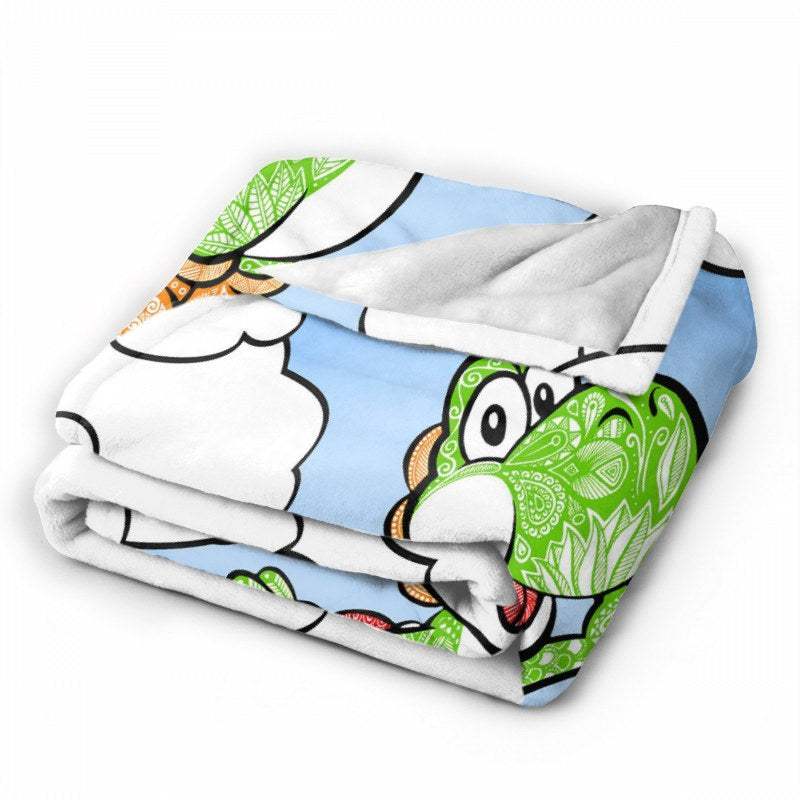 Yoshi In The Sky Throw Blankets