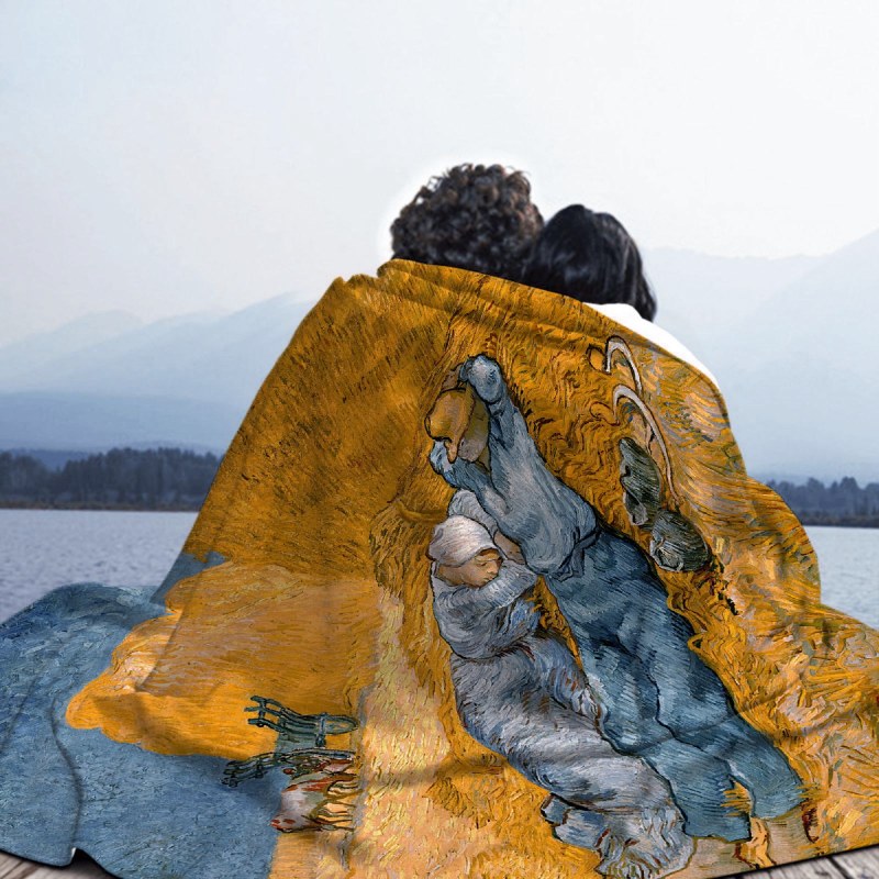 Vince Van Gogh Noon Rest From Work Throw Blankets