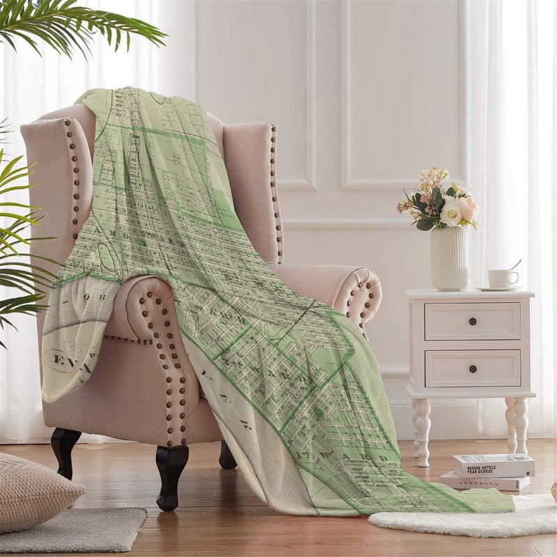 Vintage Map Of Evansville Indiana 1876 Throw Blankets