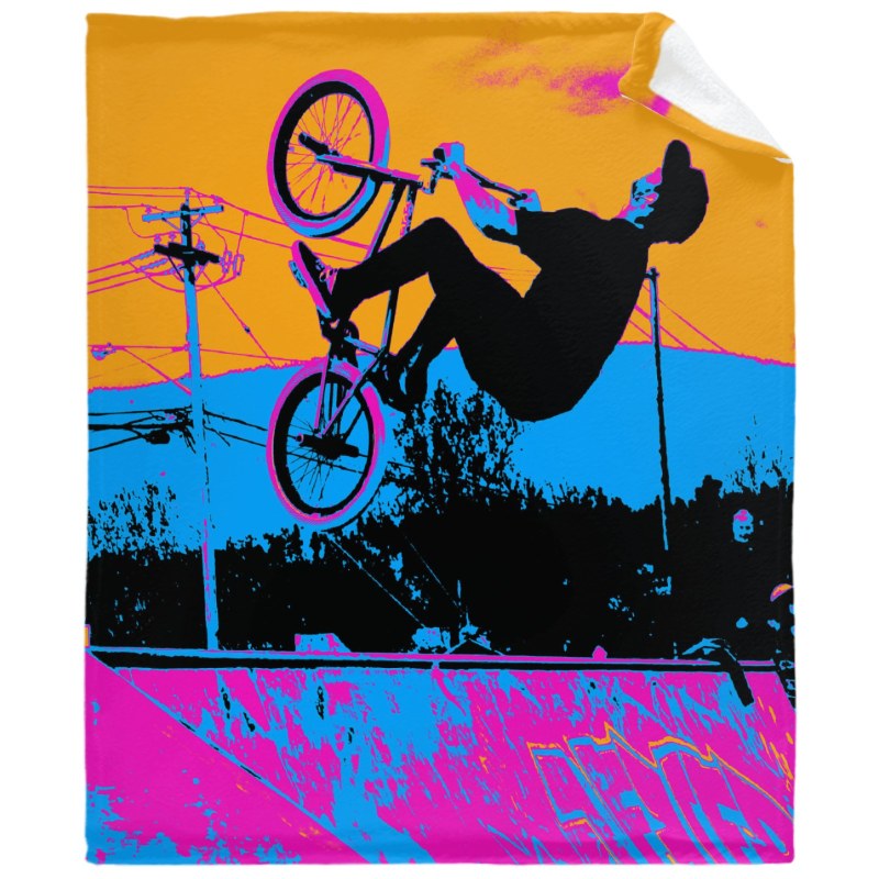 Bmx Back Flip Throw Blankets