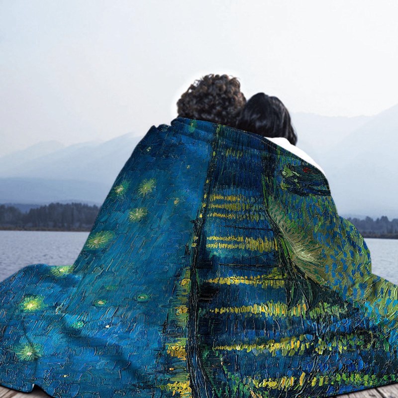 Van Gogh Starry Night Over The Rhone1238283 Throw Blankets