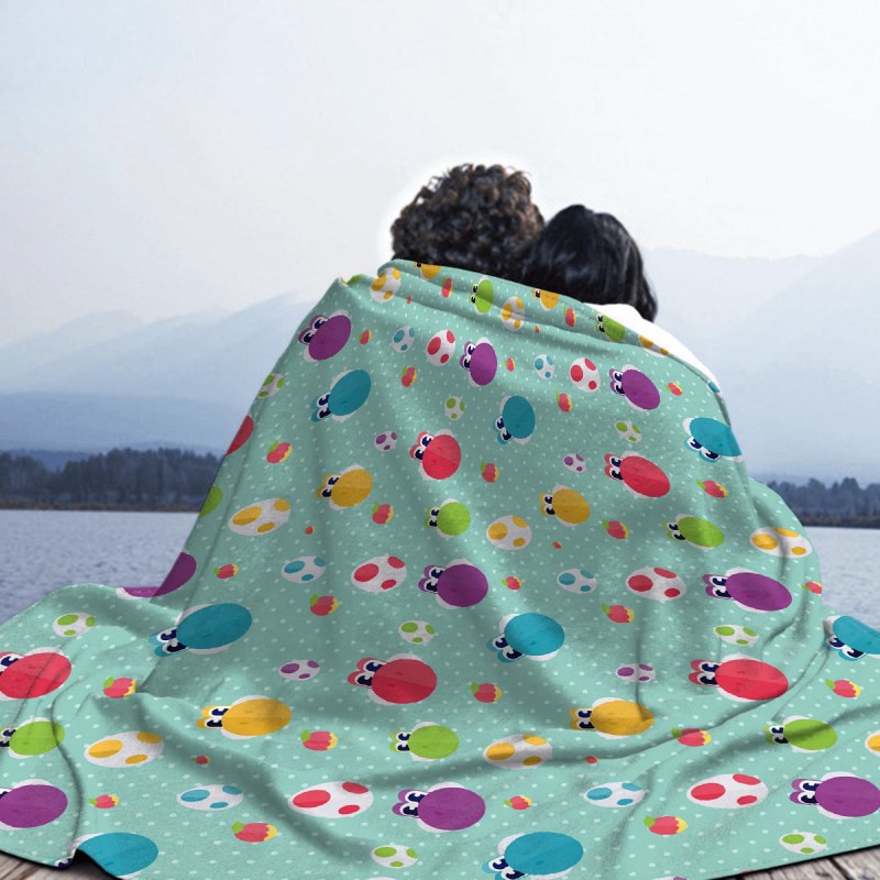 Yoshis Everywhere Throw Blankets
