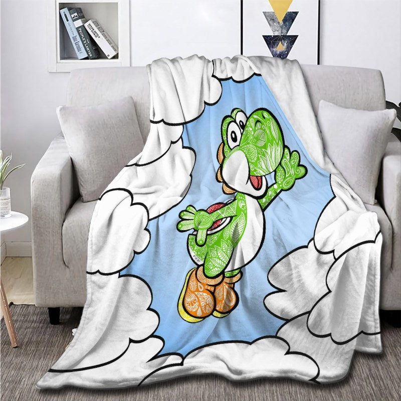 Yoshi In The Sky Throw Blankets