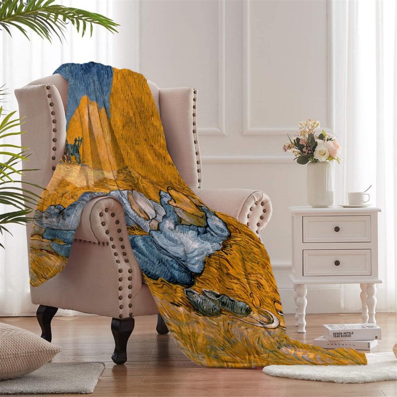 Vince Van Gogh Noon Rest From Work Throw Blankets