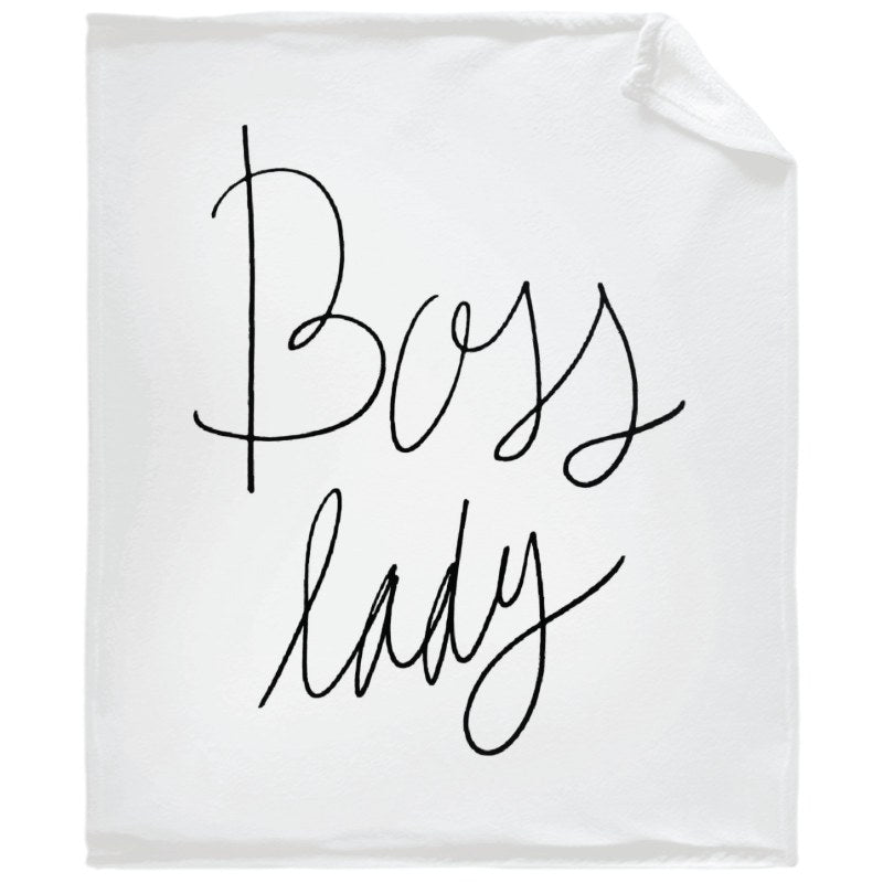 Boss Lady Hand Lettering Throw Blankets