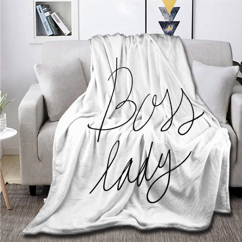 Boss Lady Hand Lettering Throw Blankets