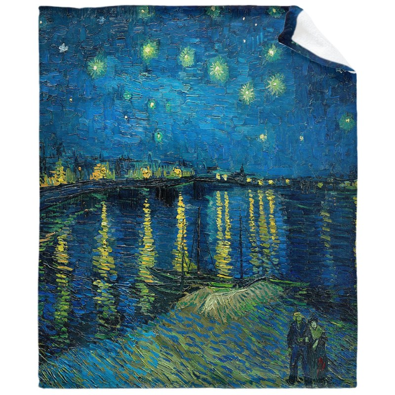 Van Gogh Starry Night Over The Rhone1238283 Throw Blankets