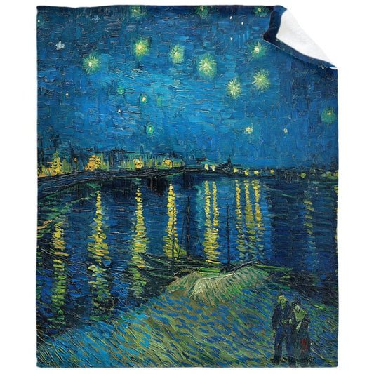 Van Gogh Starry Night Over The Rhone1238283 Throw Blankets