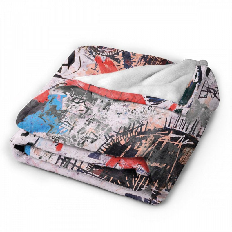 Basquiat Style Throw Blankets