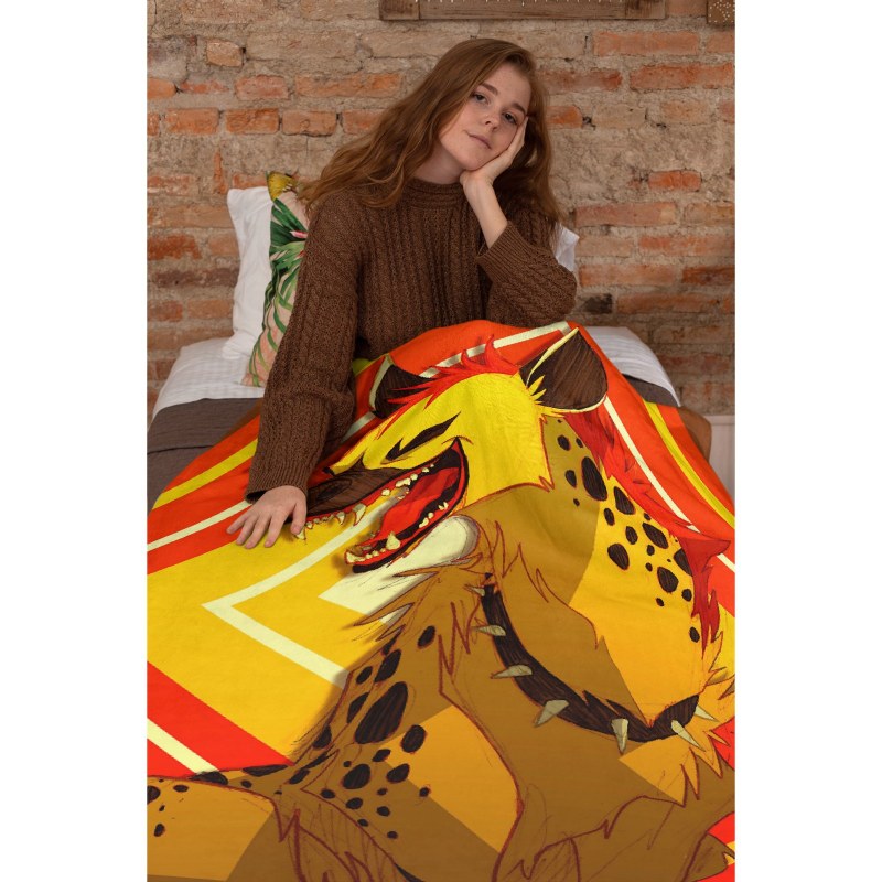 Hyena T57 Fleece Throw Blankets