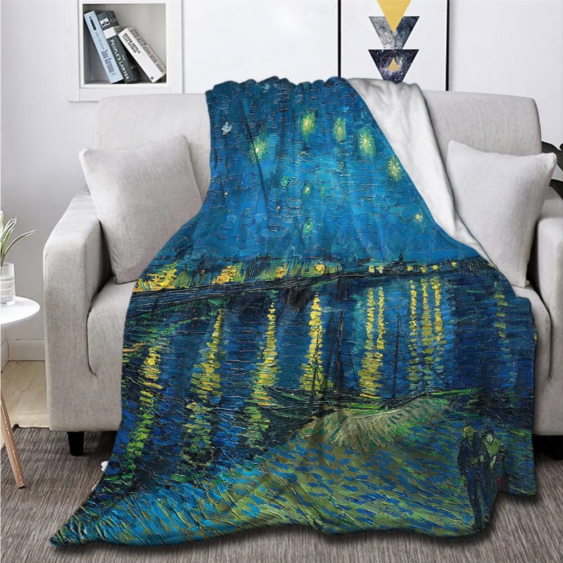 Van Gogh Starry Night Over The Rhone1238283 Throw Blankets