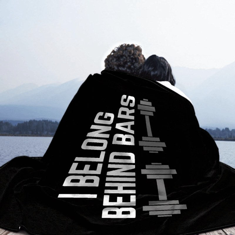 Behind Bars Gym Quote606608 Throw Blankets