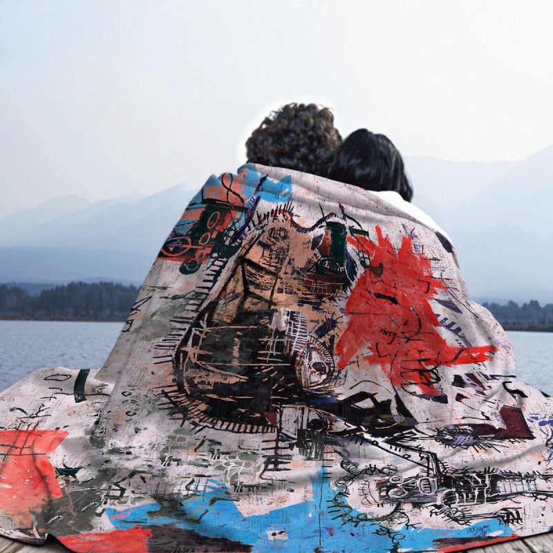 Basquiat Style Throw Blankets