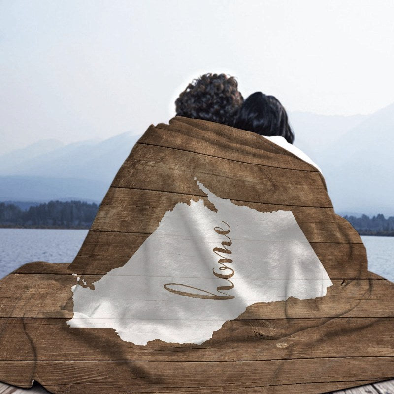 Wisconsin Is Home White On Wood Throw Blankets