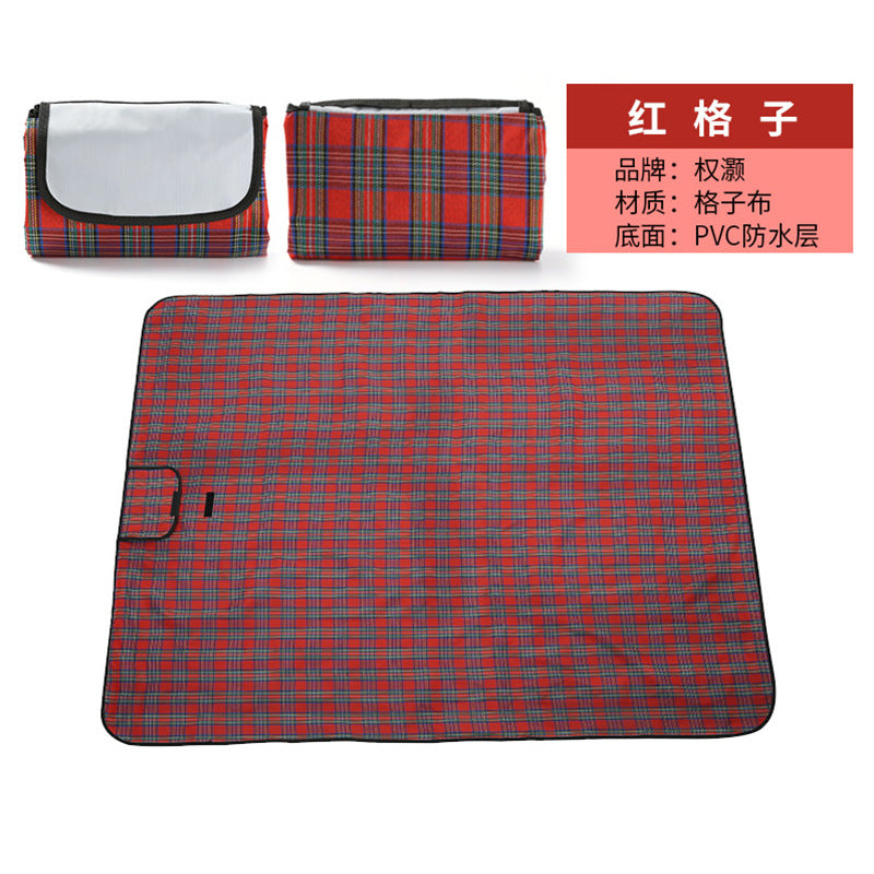 折叠牛津布野餐垫定做logo 防水格子野餐垫户外野餐垫防潮垫定制