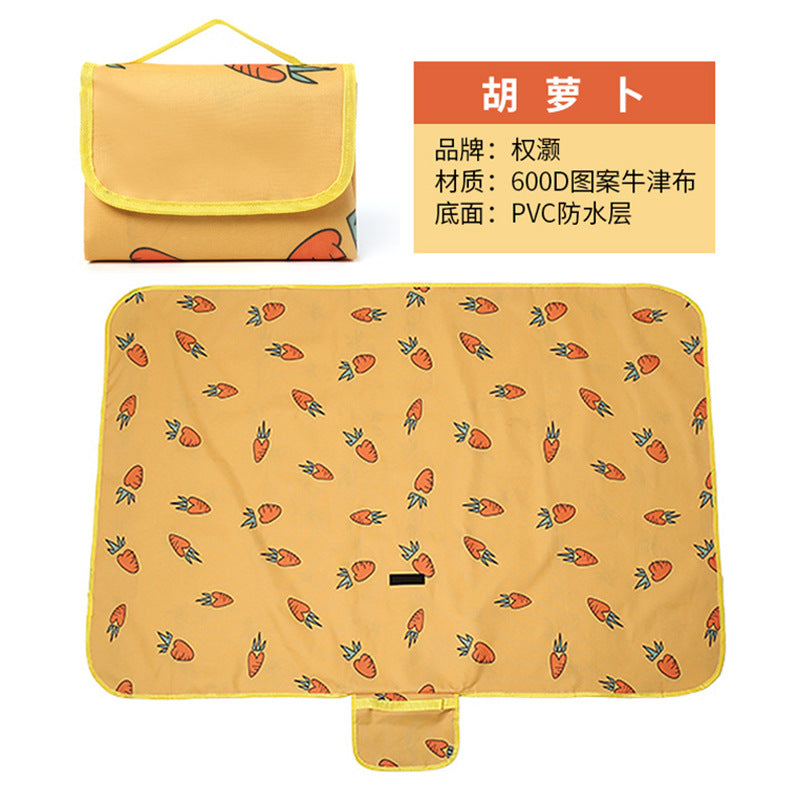 折叠牛津布野餐垫定做logo 防水格子野餐垫户外野餐垫防潮垫定制