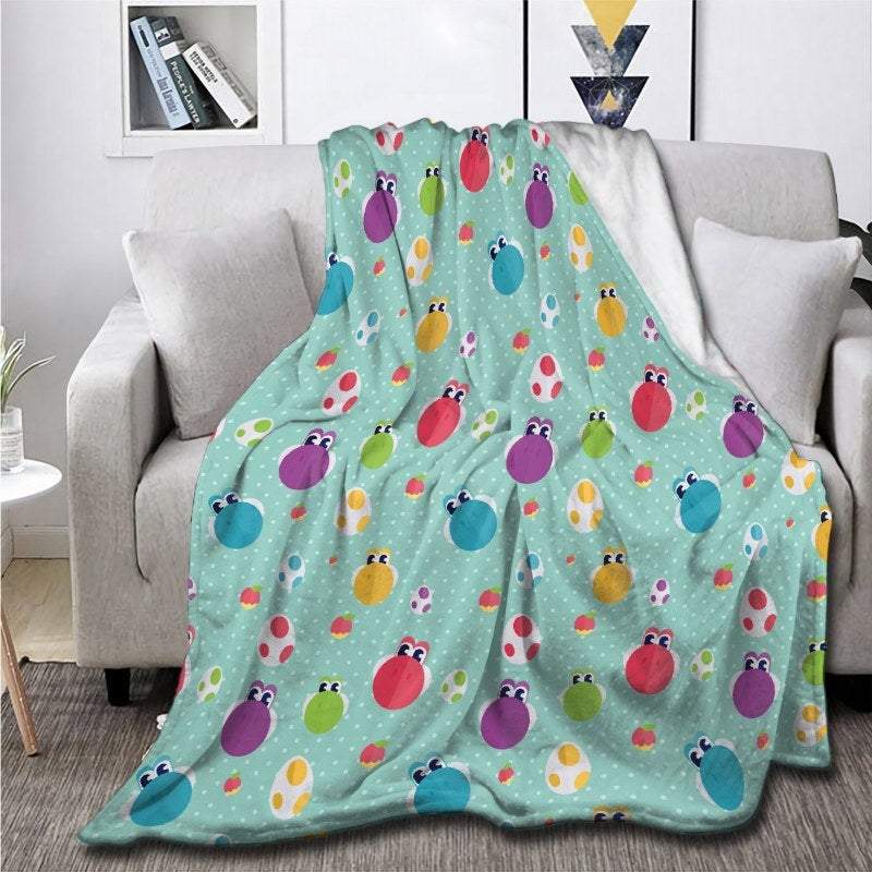 Yoshis Everywhere Throw Blankets