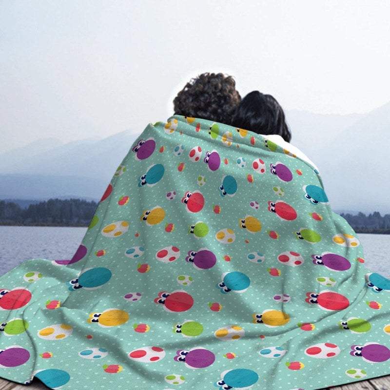 Yoshis Everywhere Throw Blankets